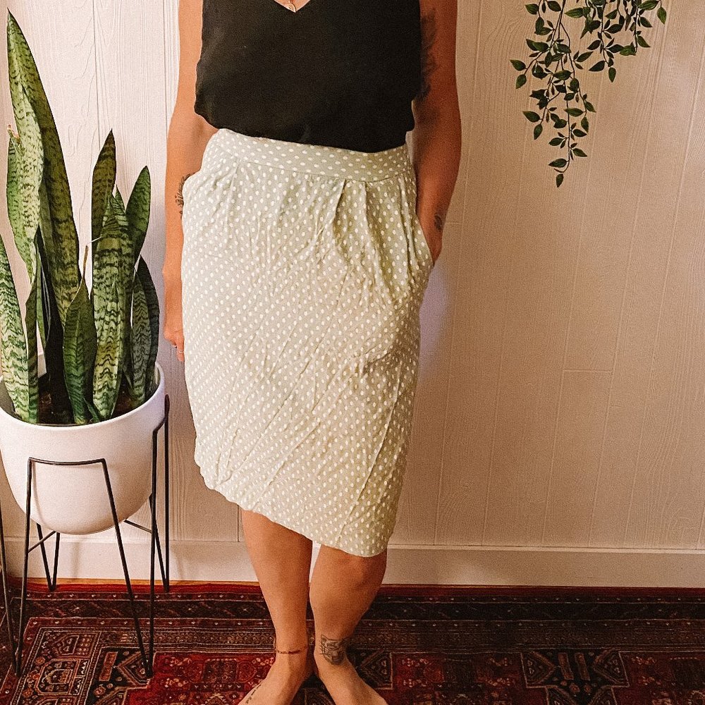 90's Mint Green Polka Dot Skirt